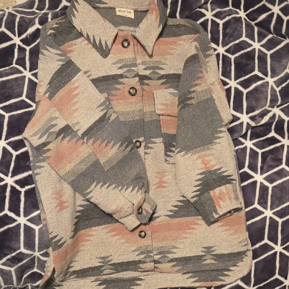 Stylish Aztec Patterned Blazer Jacket - image 1